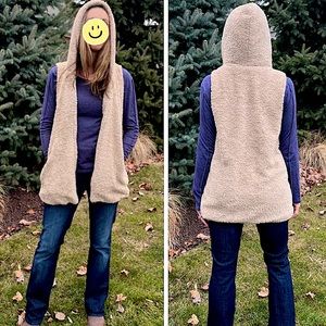 Sherpa Fleece Hoodie Vest SZ S! EUC!